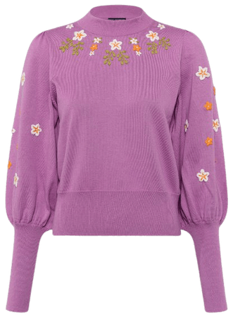 Kaitlyn Embroidery Sweater Pink Violet– French Connection US