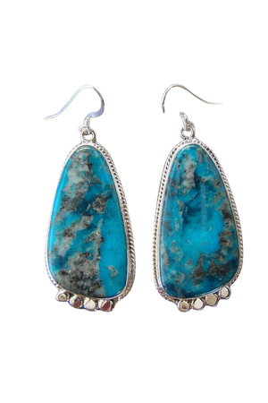 Native American Jewelry Sterling Silver Turquoise Dangle Earrings jewelry