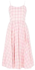 Priscilla Pink Gingham Midi Dress