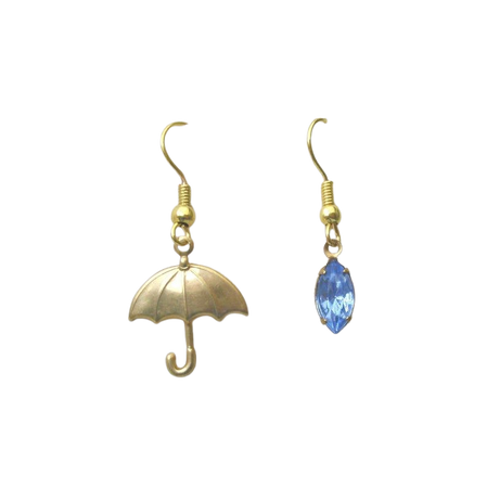 Raindrop Earrings Umbrella Earrings April Showers Blue | Etsy
