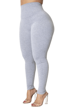 The Gray Cotton Tummy Control Legging (fits up to Plus)