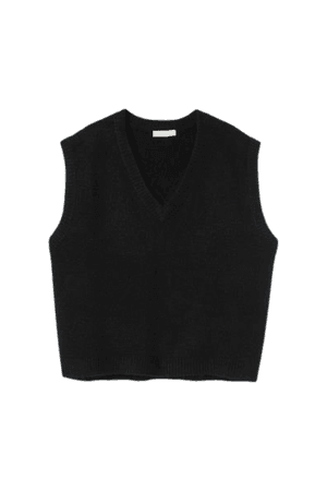 Wide-cut Sweater Vest - Black - Ladies | H&M US