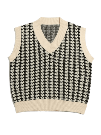 Plus Houndstooth Sweater Vest | SHEIN USA