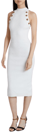 Balmain Diamond-Knit Midi Dress | Neiman Marcus