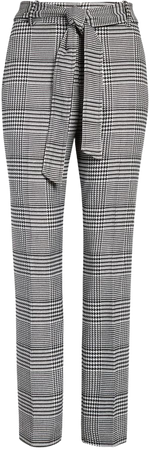 Halogen® Tie Waist Houndstooth Pants | Nordstrom