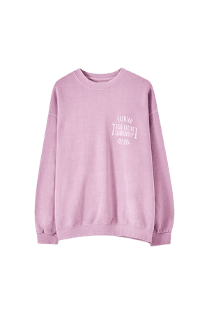 Pink racing print sweatshirt - pull&bear