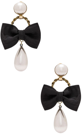 alessandra rich bow-pearl earrings