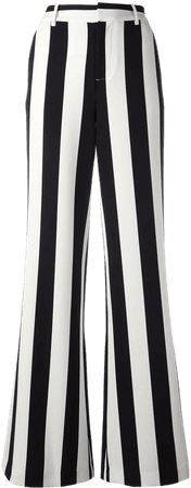 Black & White Striped Wide Leg Pants