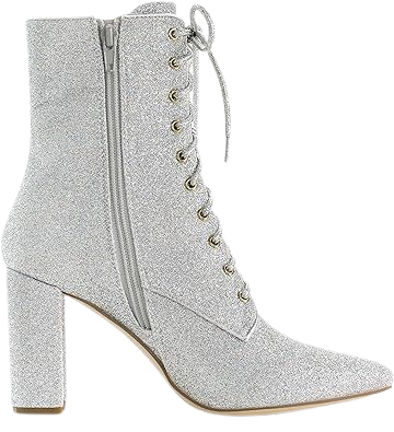 Amazon.com | Allegra K Women's Glitter Block Heel White Ankle Boots 9 M US | Ankle & Bootie