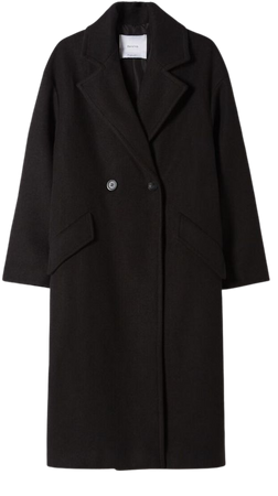 Drop shoulder long coat - Jackets - Woman | Bershka