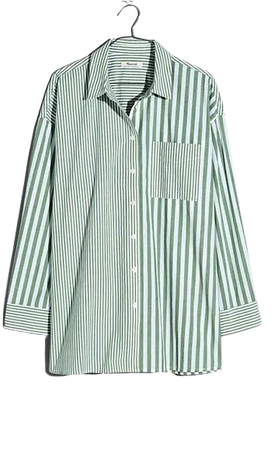 The Signature Poplin Oversized Shirt in Springy Stripe