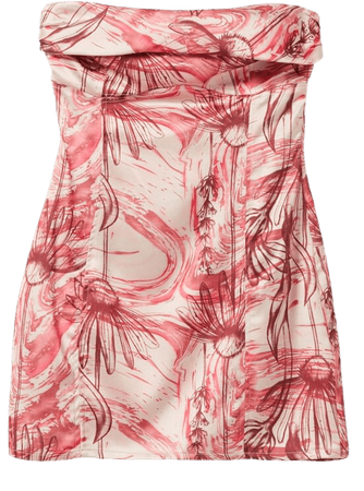 Printed satin mini dress - New - Woman | Bershka