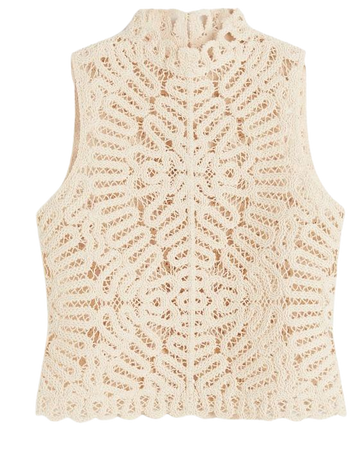 Crochet-look Top - Cream - Ladies | H&M US
