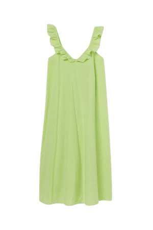 Ruffle-detail Dress - Lime green - Ladies | H&M US
