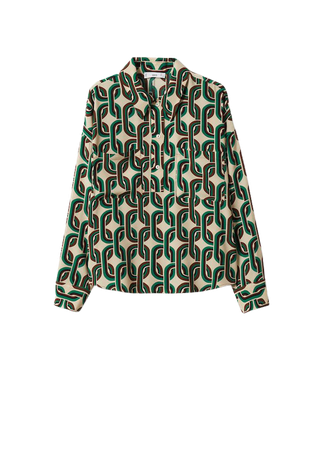 Oversize printed blouse - Women | Mango USA