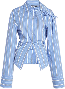Ruban Tie-Neck Striped Cotton Poplin Shirt By Jacquemus | Moda Operandi
