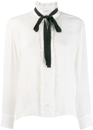 SANDRO long-sleeved Bow Blouse - Farfetch