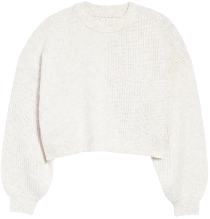 Topshop Contrast Rib Panel Crop Sweater | Nordstrom