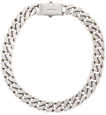 Cuban Chain Link Necklace in Silver - Saint Laurent | Mytheresa