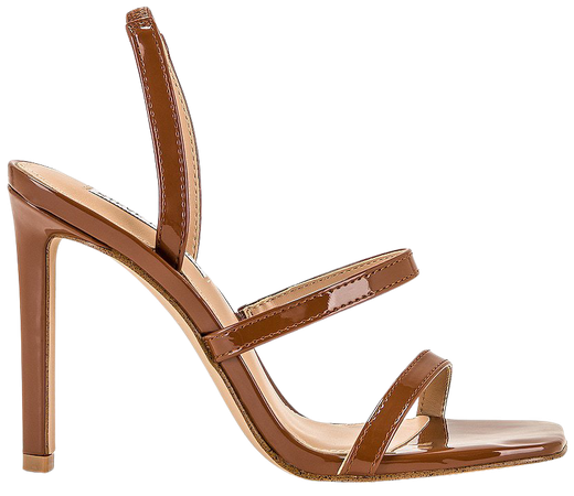 Steve Madden Gracey Heel Sandal in Cognac Patent | REVOLVE