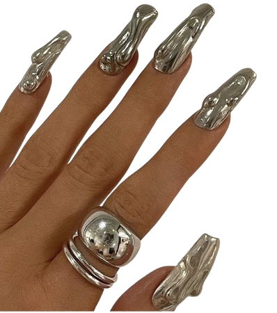 silver chrome nail