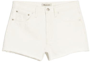Relaxed Denim Shorts in Tile White