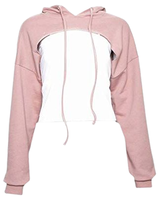 WSPLYSPJY Women's Sexy Long Sleeve Crop Tops Sweatshirt Hoodie with Drawstrings Pink