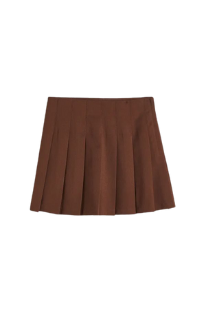 Pleated Skirt - Dark brown - Ladies | H&M US