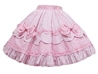 Striped Polka Dot Skirt - Angelic Pretty