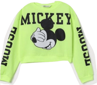 Neon green yellow mickey mouse sweatshirt