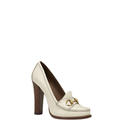 white loafer heels - Gucci