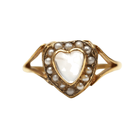 10k Victorian Moonstone Heart Ring | Etsy
