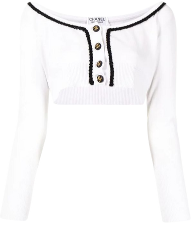 chanel vintage white top