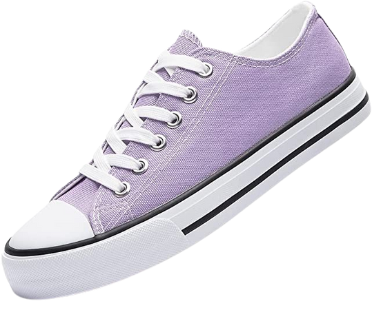 Amazon.com | FRACORA Womens Canvas Sneakers Low Top Lace Up Canvas Shoes Fashion Comfortable (US8,Purple) | Fashion Sneakers