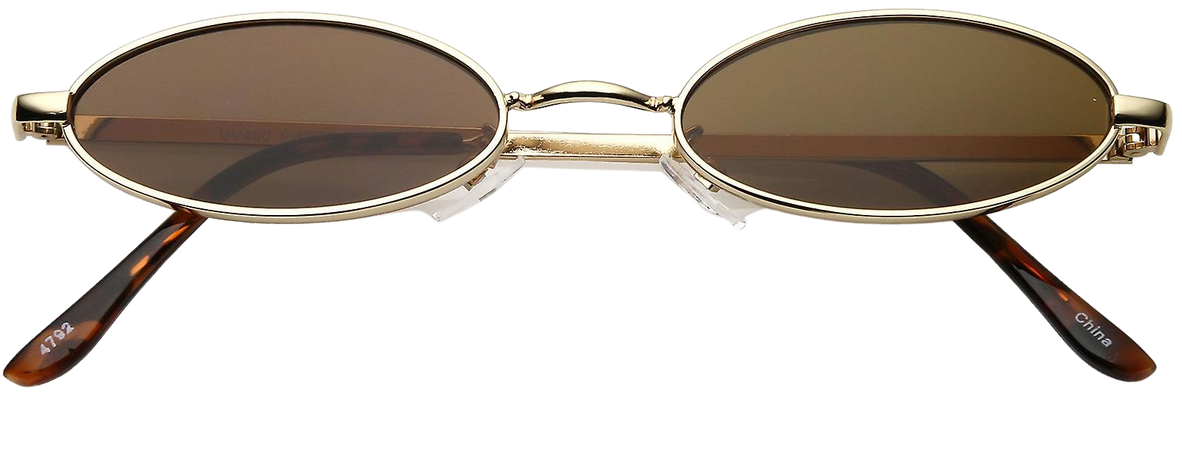 FRUUGO gold brown oval sunglasses