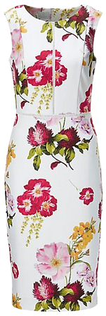 Floral sheath dress, white/multi-coloured, white, pink | MADELEINE Fashion