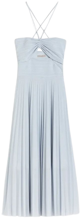 Pleated Halterneck Dress - Light blue - Ladies | H&M US