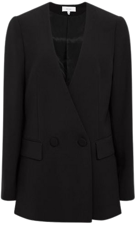 Reiss Margeaux Collarless Double-Breasted Blazer | REISS USA