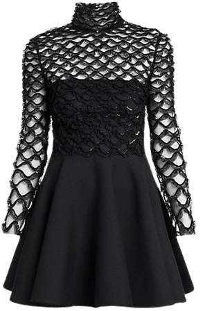 Valentino Lace & Sequin-Embroidered Mini-Dress