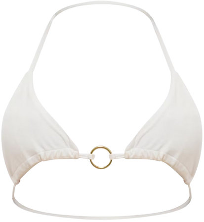 White O Ring Triangle Bikini Top | Swimwear | PrettyLittleThing USA