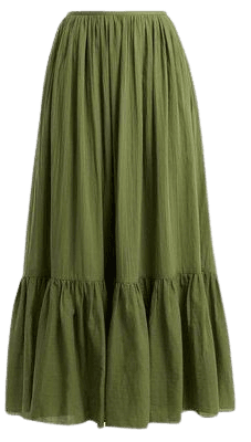 olive green tiered skirt