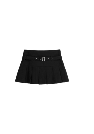 Tailored box pleat mini skirt with belt - Skirts - BSK Teen | Bershka