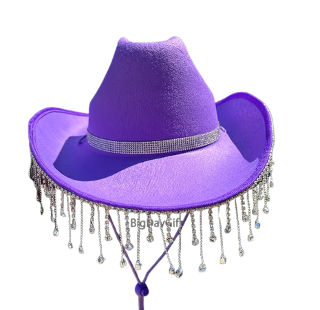 purple rhinestone cowboy cowgirl hat Etsy