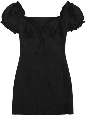 SheIn Women's Summer Ruffle Short Sleeve Tie V Neck Mini Bodycon Dress : Clothing, Shoes & Jewelry