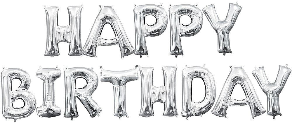 13in Air-Filled Silver Happy Birthday Balloon Kit | Party City Canada