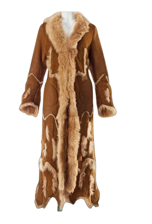 Penny Lane Coat Long Shearling Fur Coat Long Coat Leather Trench Coat 70's Boho Vintage Etsy