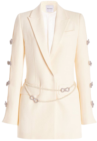 Bow-Embellished Wool Mini Blazer Dress By Mach & Mach | Moda Operandi