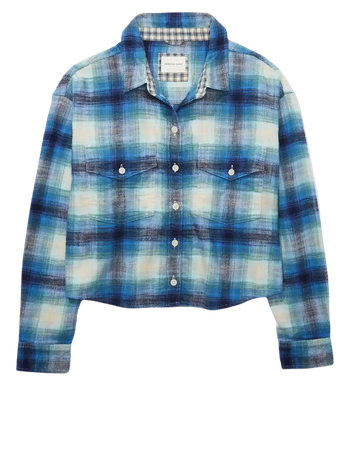 AE Cropped Flannel Shirt
