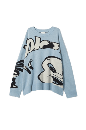 Mondo Jacquard Sweater - Blue - Knitwear - Weekday WW