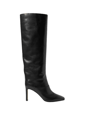 Mahesa 85 Leather Knee Boots - Black